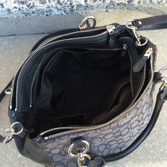 COACH Staton Carryall Leather Trim Signature Jacquard w! Matching Wallet - Picture 10 of 14